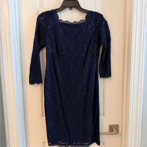 Adrianna Papell Midnight Blue Lace Dress